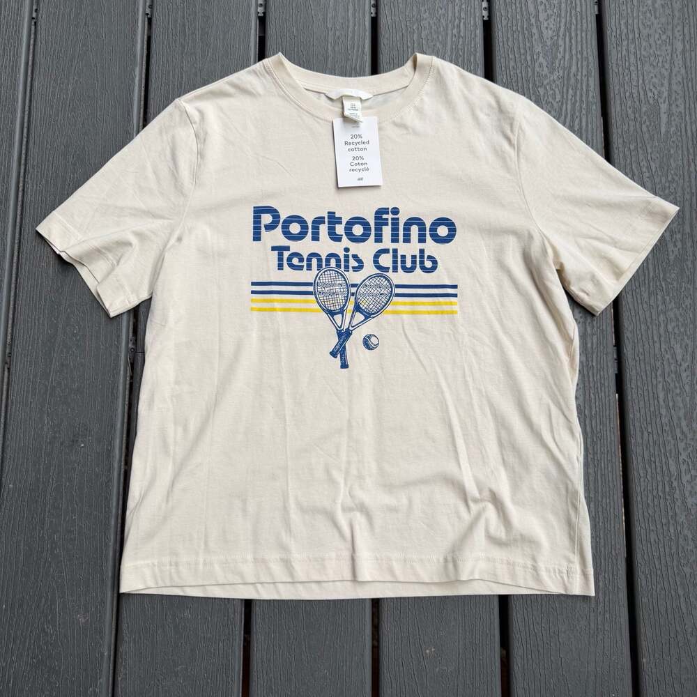 H&M Portofino Tennis Club Graphic T-Shirt Women’s Medium